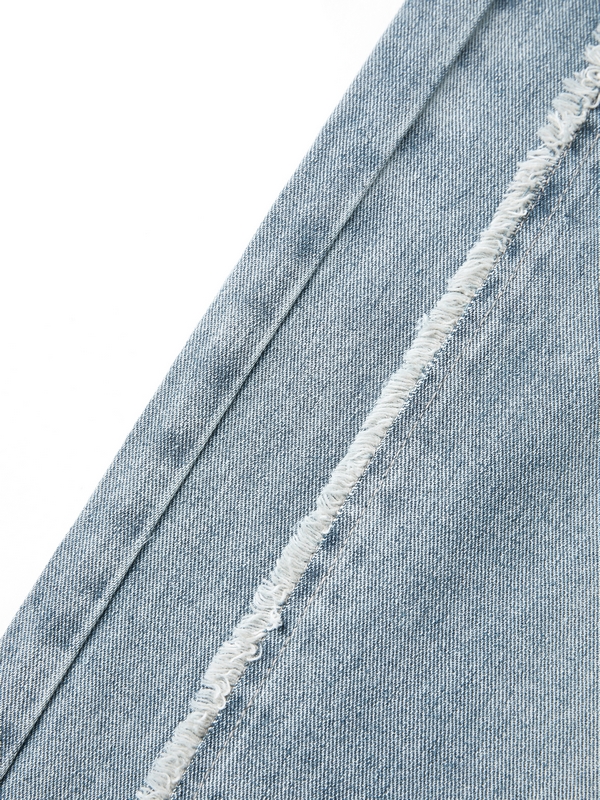 Vaqueros holgados desgastados con parches descoloridos para hombre-8