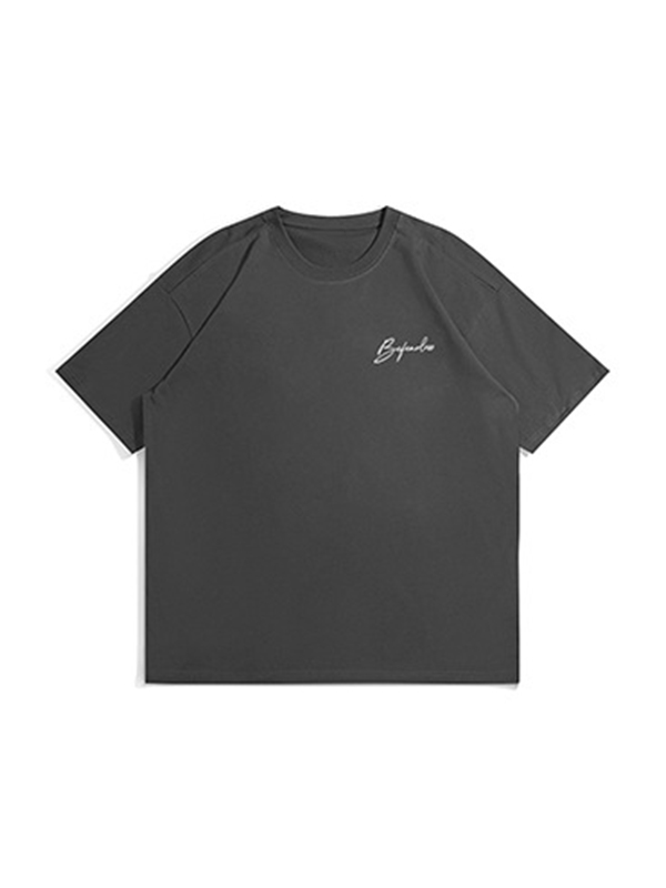 Camiseta de manga corta con estampado de letras estilo americano para hombre-2