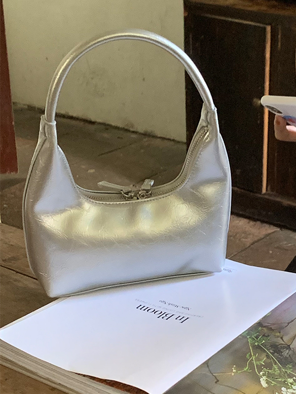 Bolso de hombro francés versátil de color sólido-1